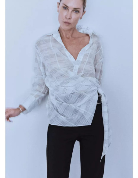 Camisa cuadros lazo