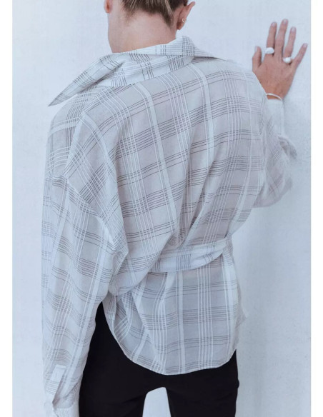 Camisa cuadros lazo