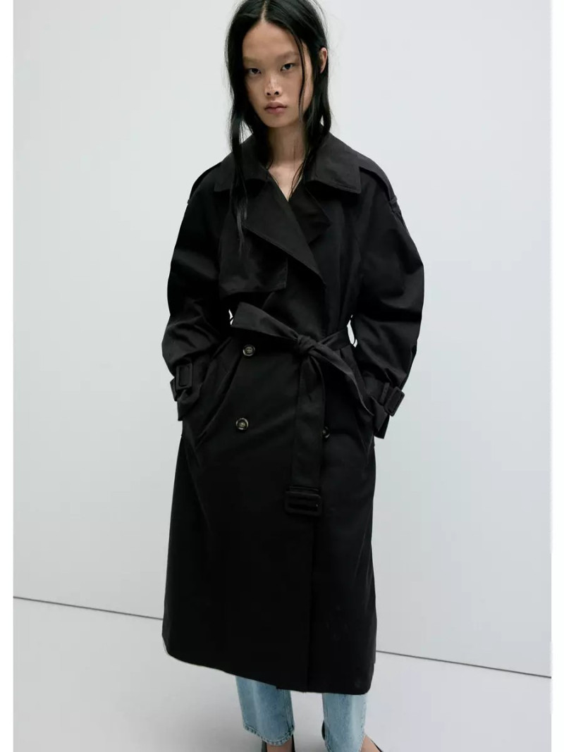 Trench largo doble botonadura