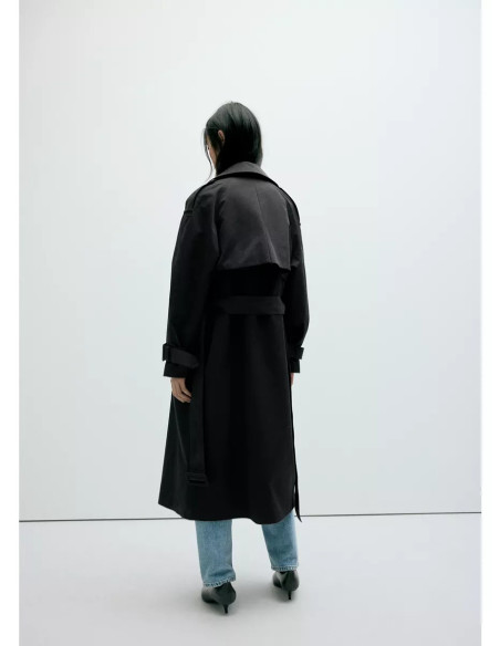 Long double-breasted trench coat