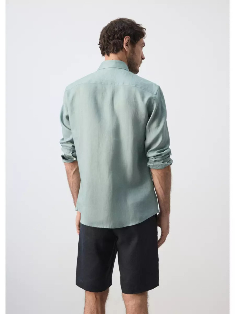 Regular fit 100% linen shirt