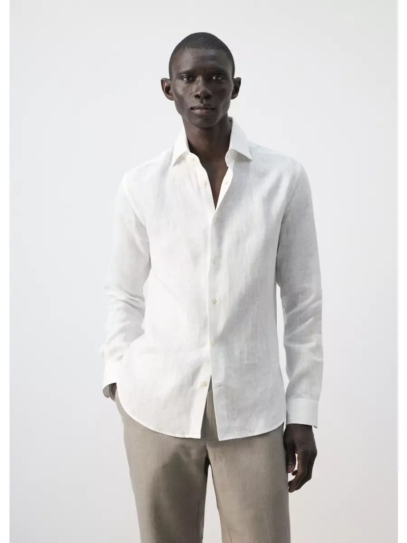 Camisa slim fit 100% lino
