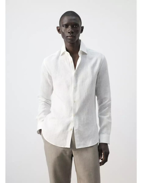 Camisa slim fit 100% lino