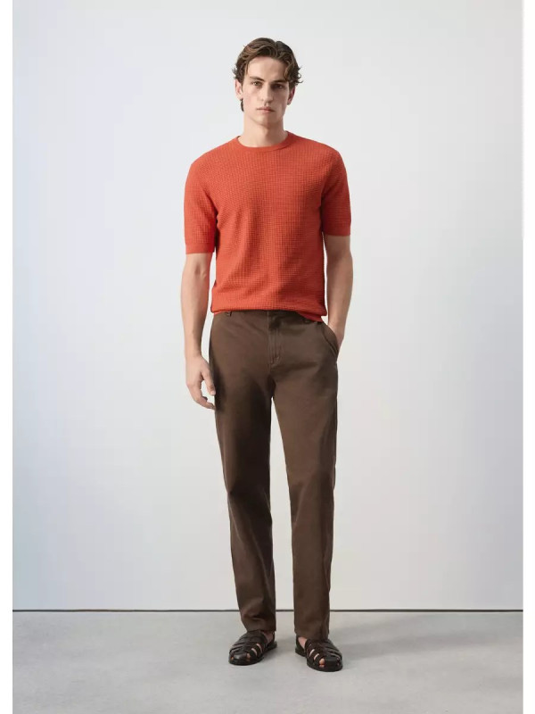 Textured knit 100% cotton T-shirt