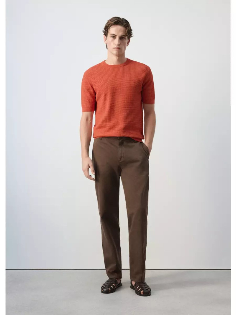 Textured knit 100% cotton T-shirt