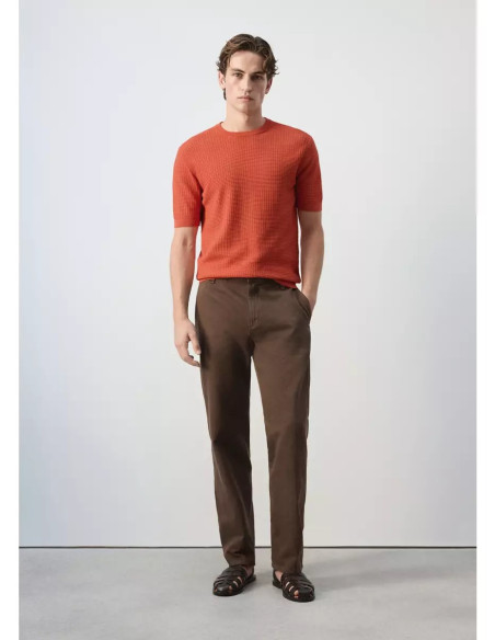 Textured knit 100% cotton T-shirt