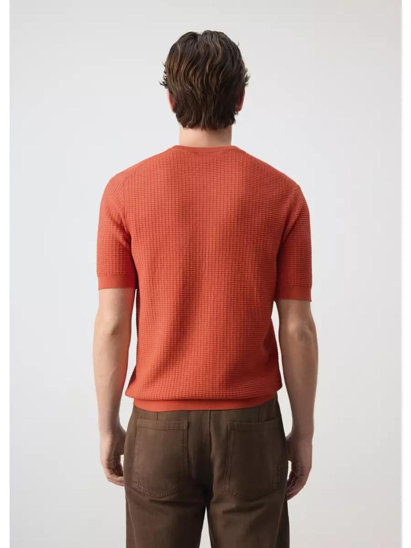 Textured knit 100% cotton T-shirt