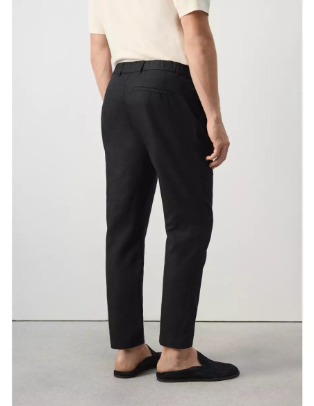 Pantalón slim fit cropped lino algodón