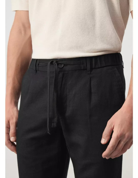 Pantalón slim fit cropped lino algodón