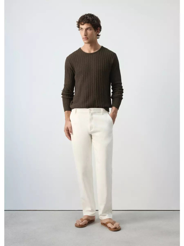 Jeans relaxed fit mezcla algodón lino