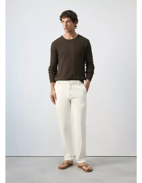 Jeans relaxed fit mezcla algodón lino