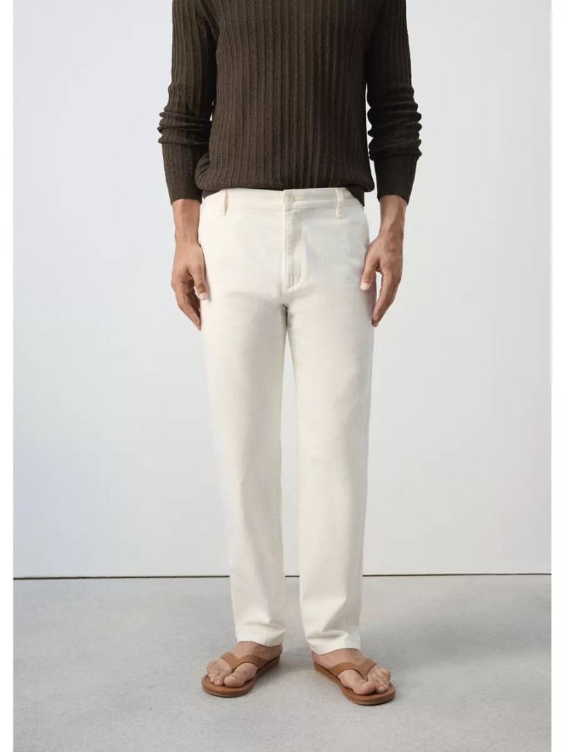 Relaxed fit cotton-linen blend jeans