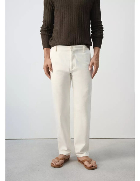 Jeans relaxed fit mezcla algodón lino