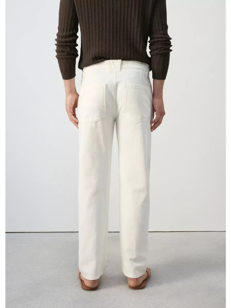 Jeans relaxed fit mezcla algodón lino
