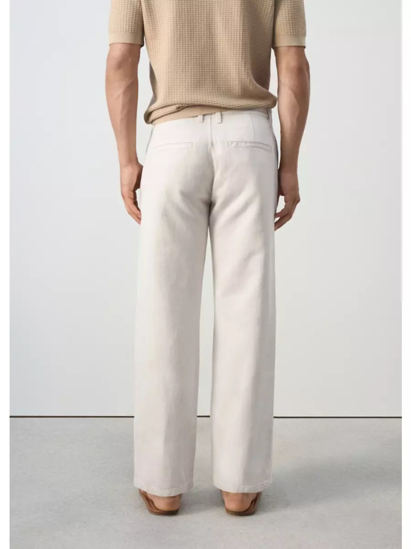 Regular fit cotton-linen blend jeans
