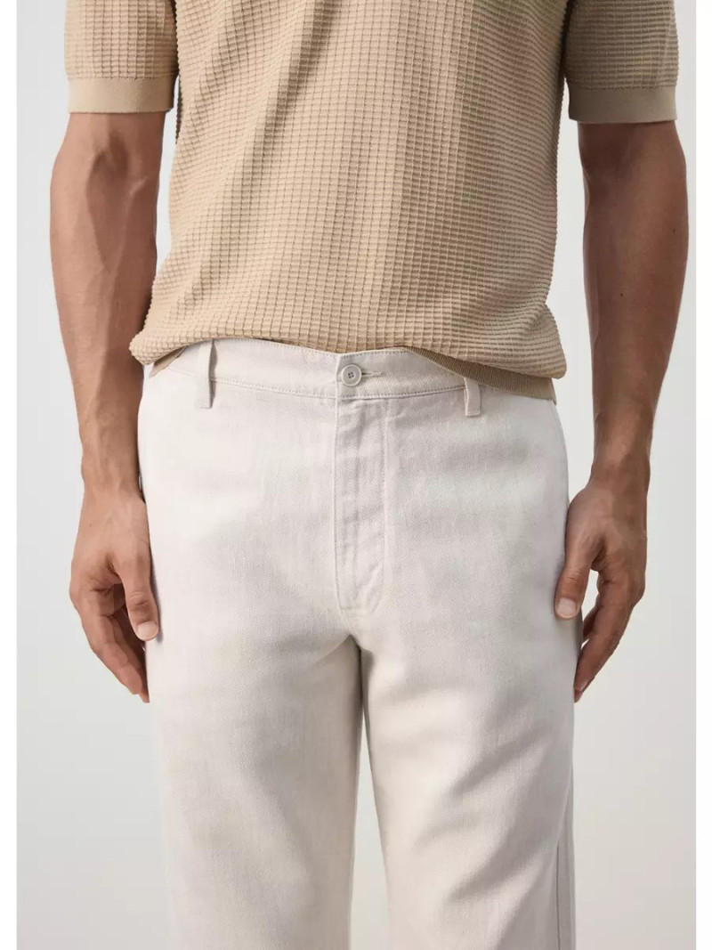 Regular fit cotton-linen blend jeans